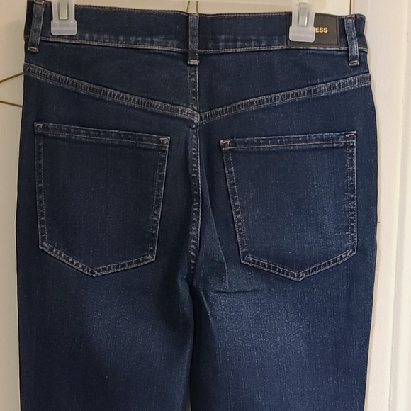 Express Slim Super High Rise Dark Wash Jeans Size 6 Long - Picture 3 of 5